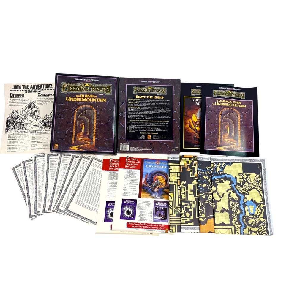 Forgotten Realms Ruins of Undermountain AD&D 2nd Edition Box Set TSR 1991